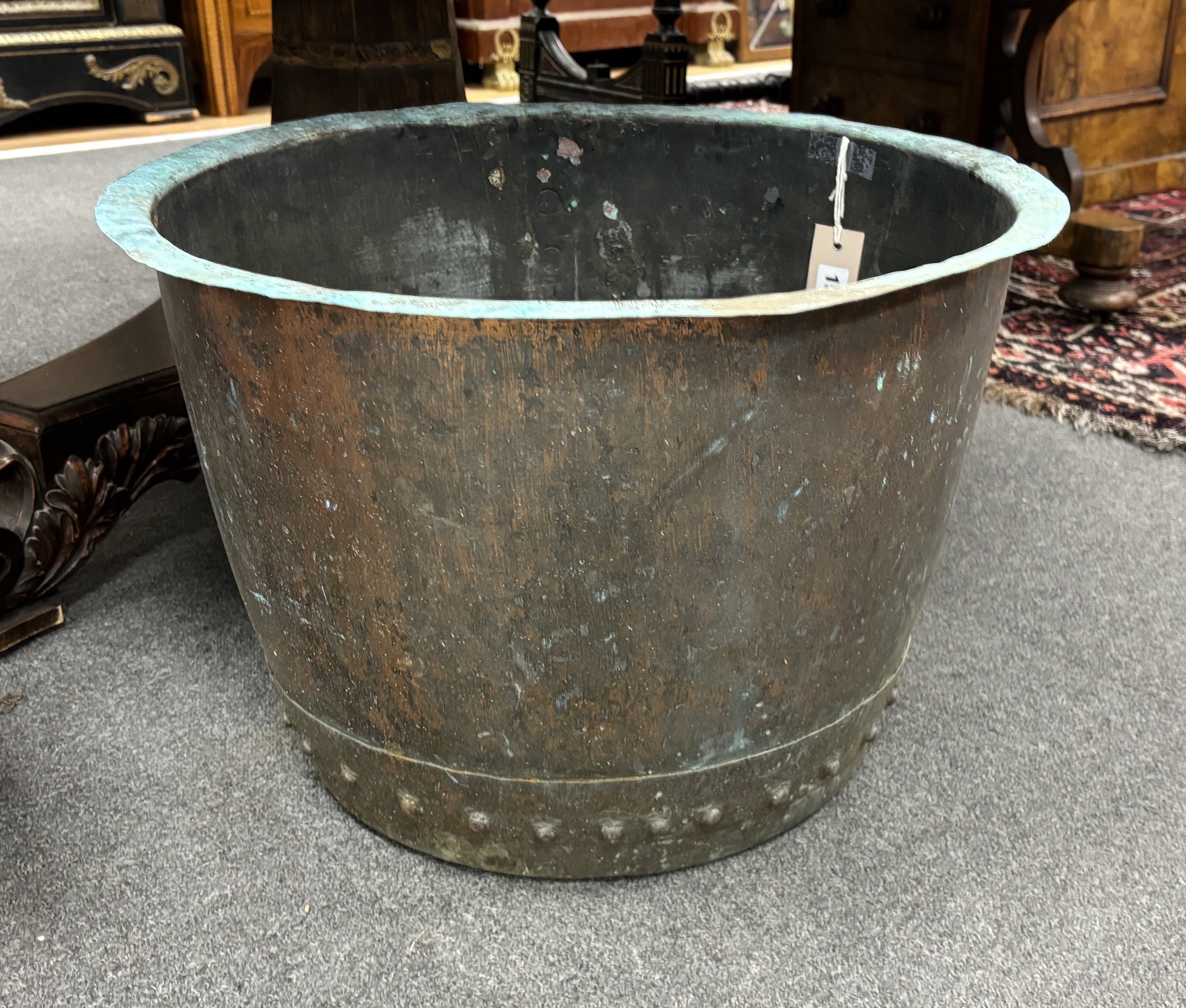 A Victorian circular copper copper, diameter 52cm, height 34cm